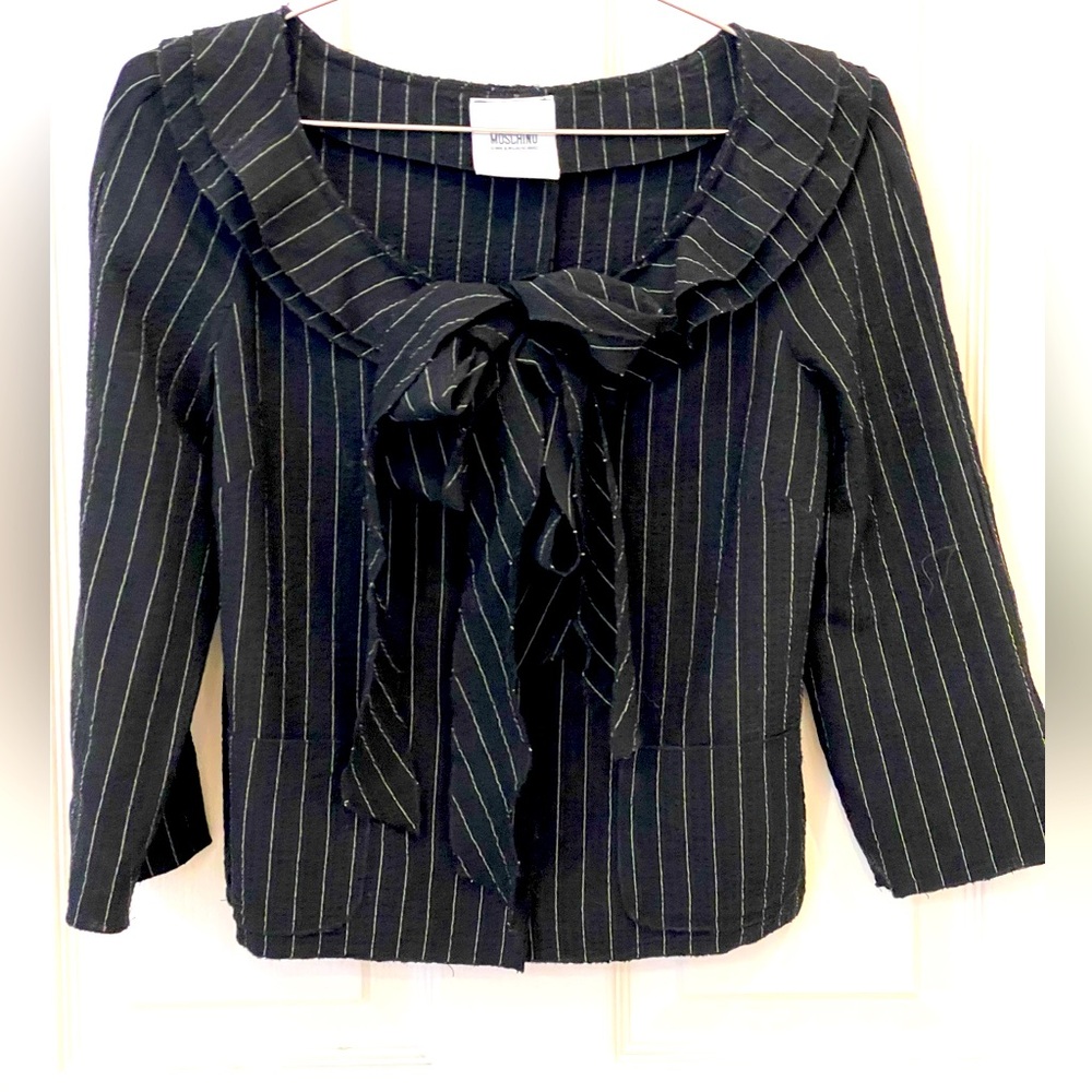 Designer Moschino Cheap & Chic striped jacket w/double ties